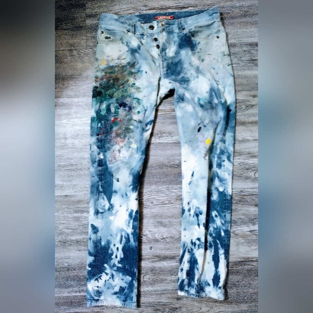 Lacoste Totally Worked Mojo Tie Dye Denim Jeans